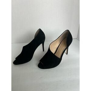 BOTKIER‎ Black Adelia Asymmetric D’Orsay Peep Toe Suede Stiletto Pumps Size 8M